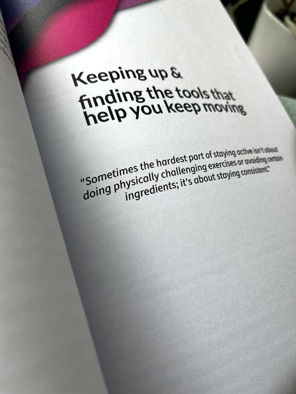 Upright photo of an interior page about keeping up and finding helpful tools